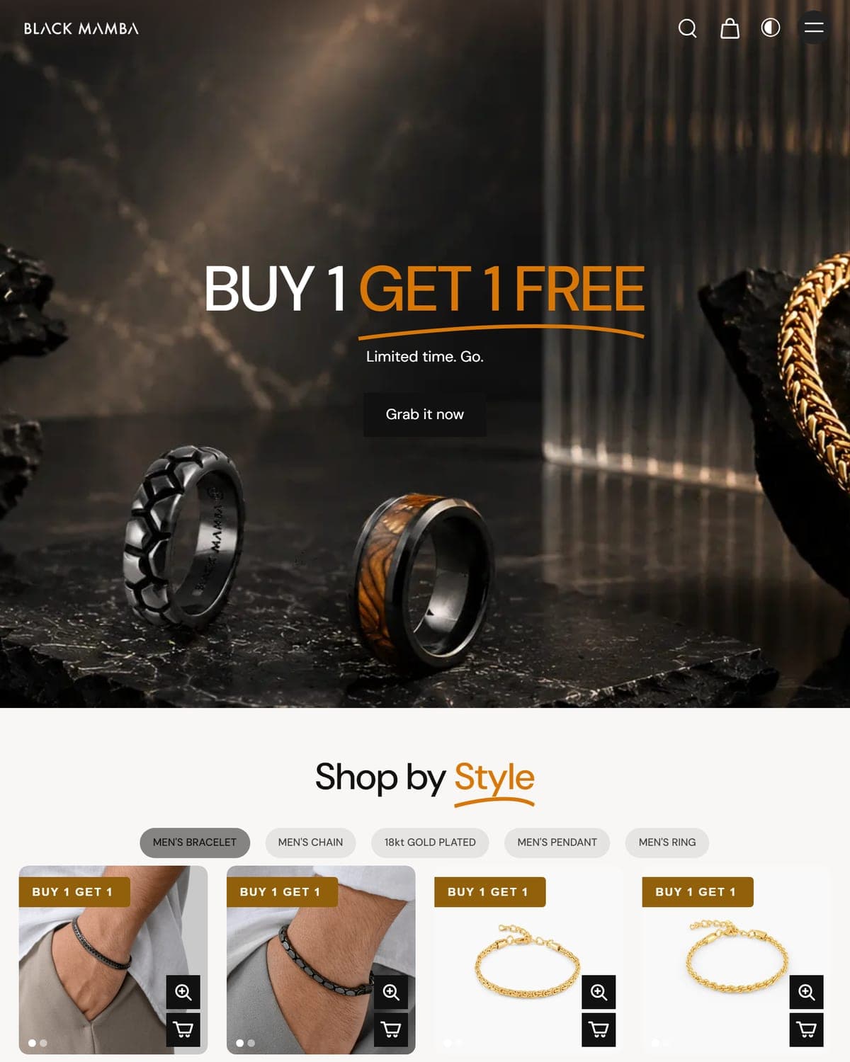 Black Mamba jewellery homepage
