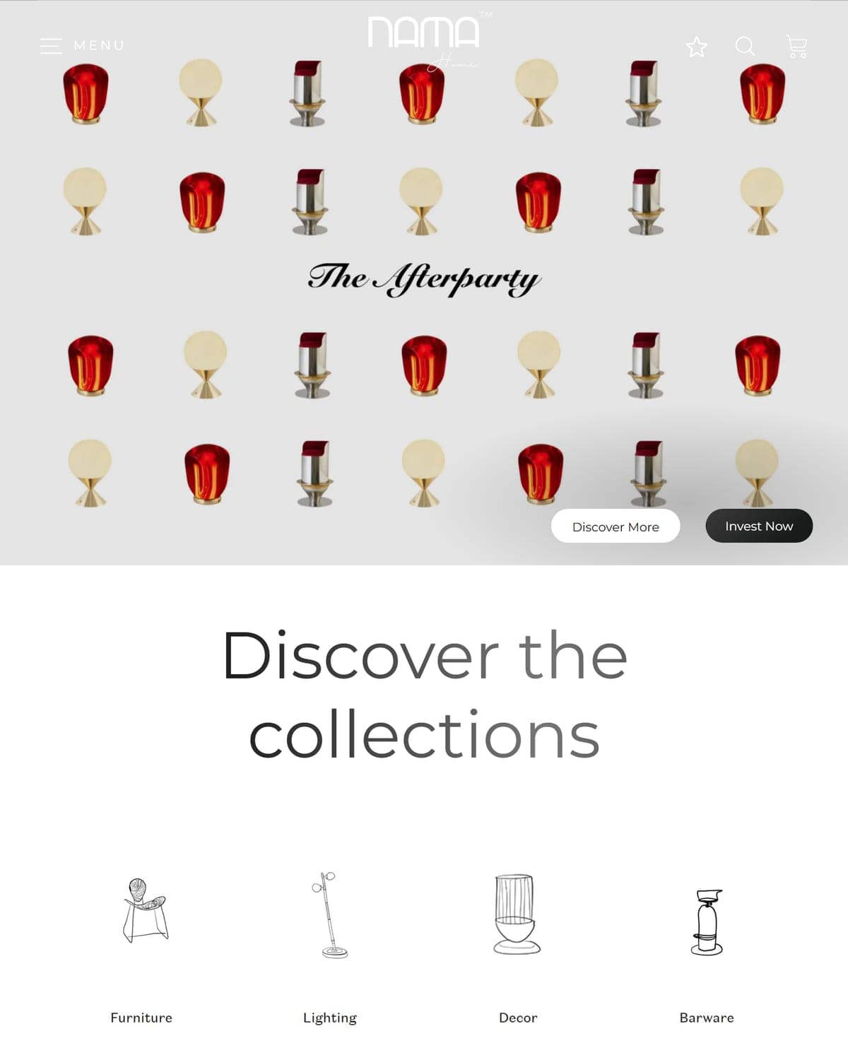 Nama Home collections page
