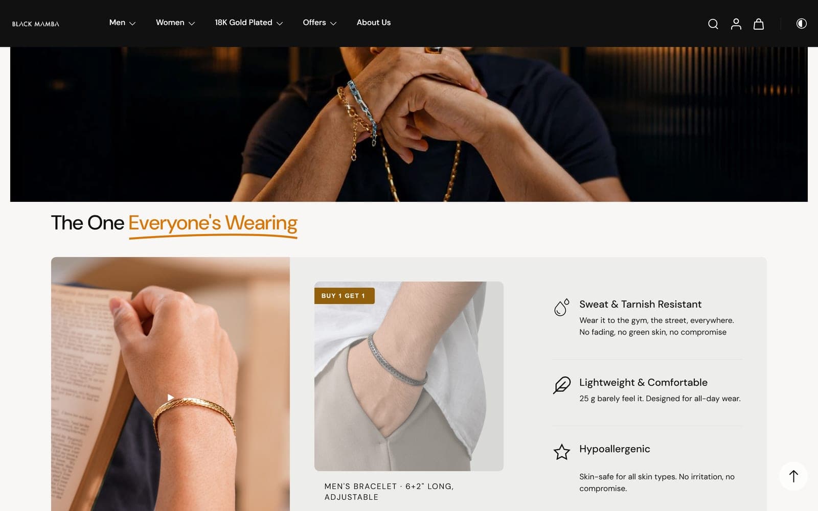 Black Mamba product benefits section